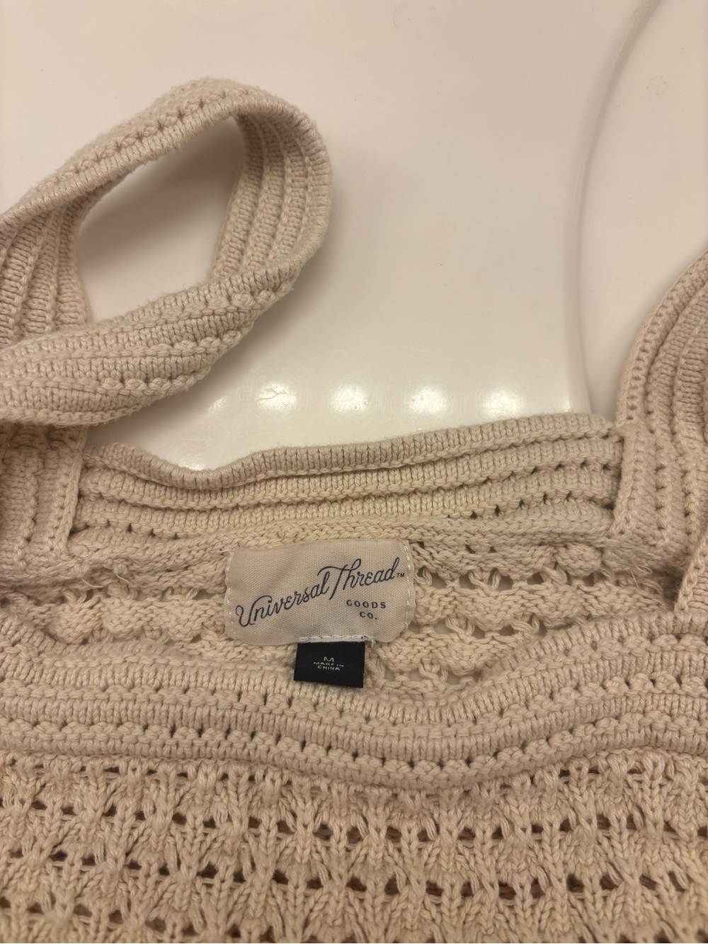 Universal Thread Cream Crochet Knit Camisole Tank - Picture 4 of 4